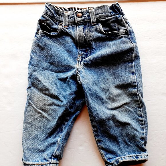 Vintage Little Levi's Kids Jeans Orange Tab Light Wash Elastic Waist 18 Months - Picture 1 of 9